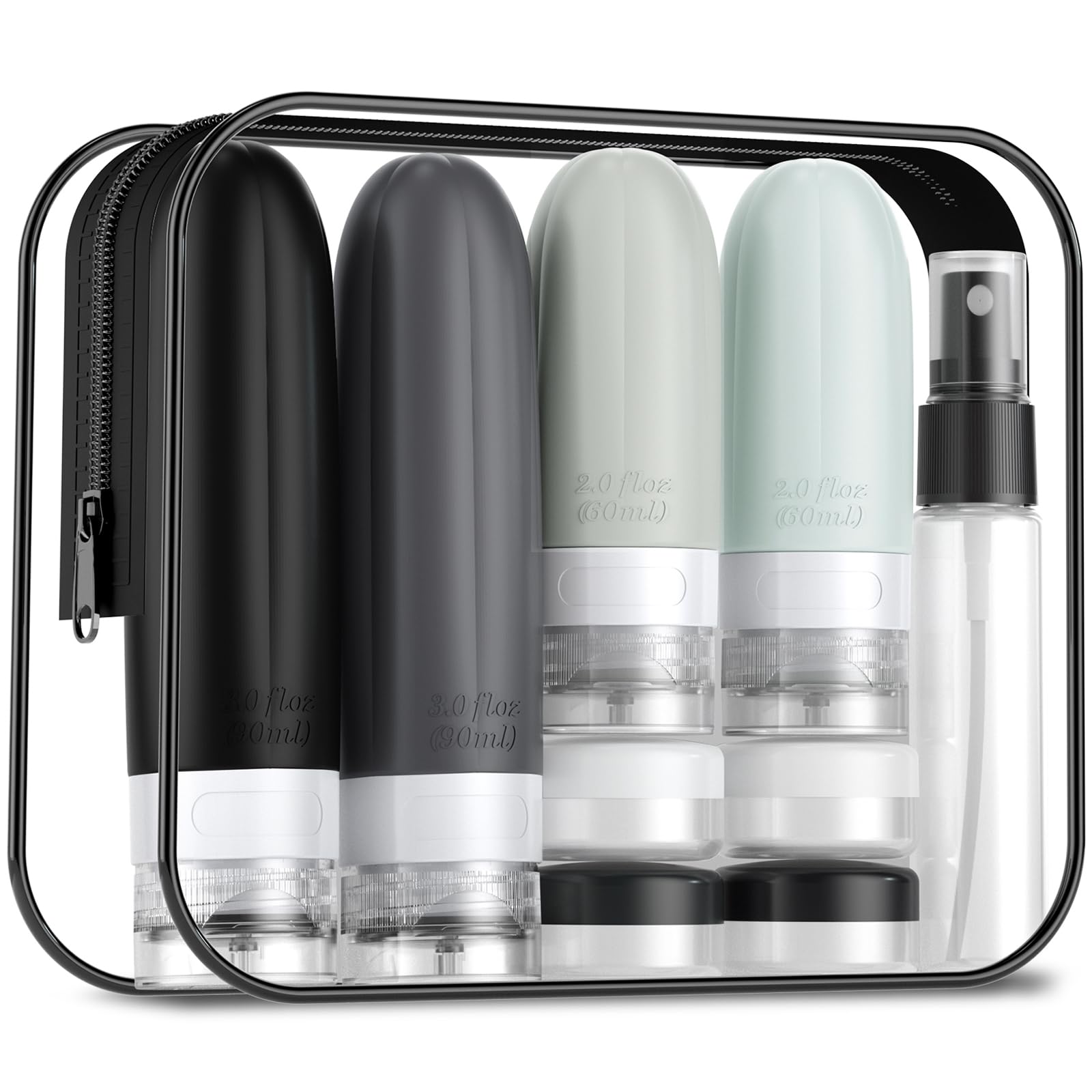 Gemice 16 Pack Travel Size Bottles TSA Approved Leakproof Travel Containers for Toiletries Silicone Refillable Travel Essentials Accessories with Travel Bag for Shampoo Conditioner